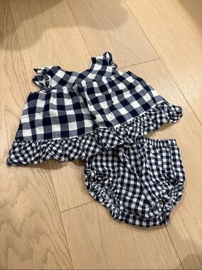 GAP Black & White Gingham Top with Matching Bloomers